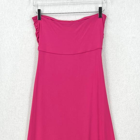 L SPACE Corsica Dress Womens XL Pink Bougainvillea Strapless Cut Out Midi Beach - Picture 6 of 16